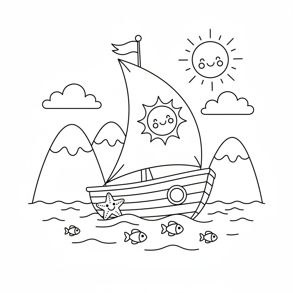Coloriage coloriage bateau à imprimer 3