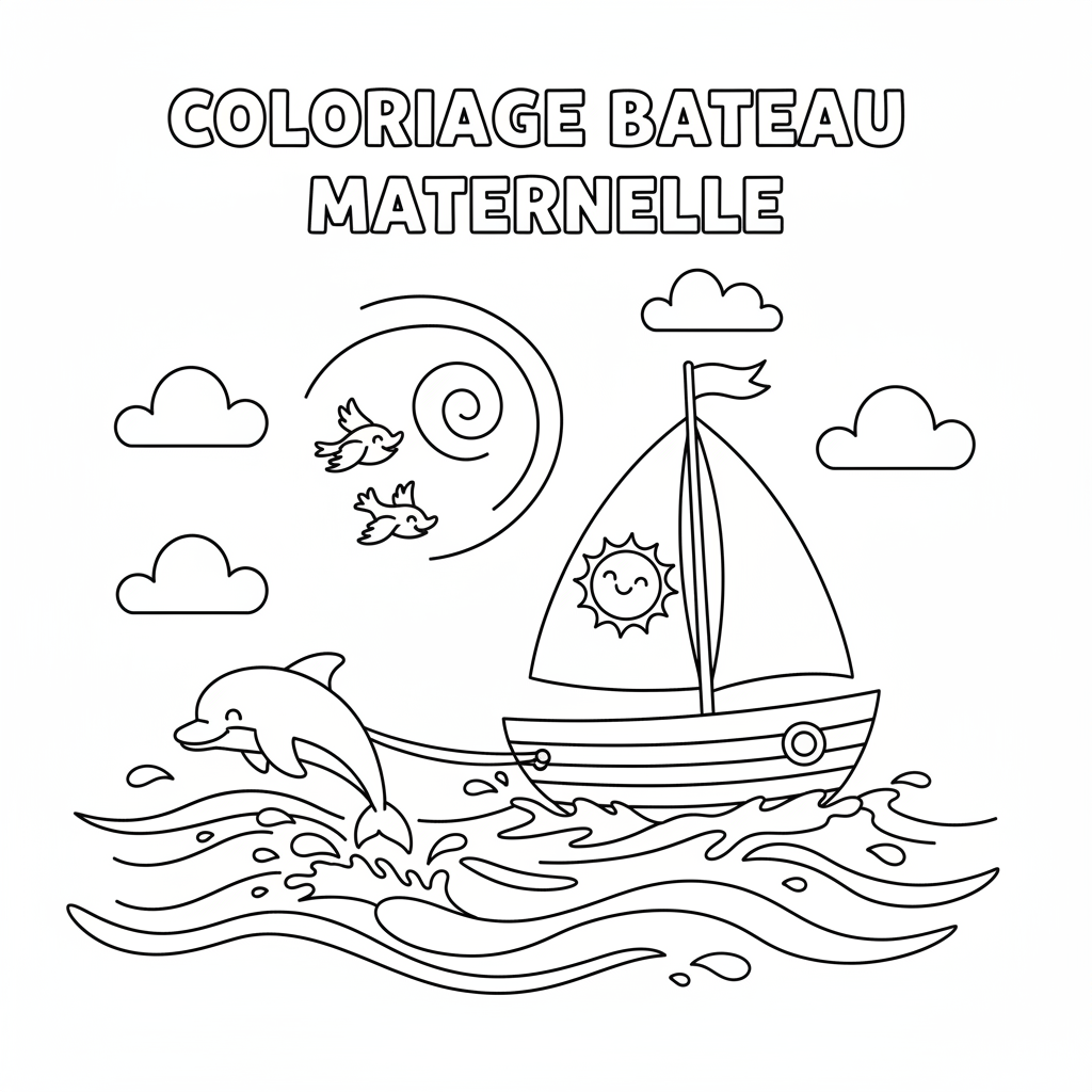 Coloriage coloriage bateau maternelle 5
