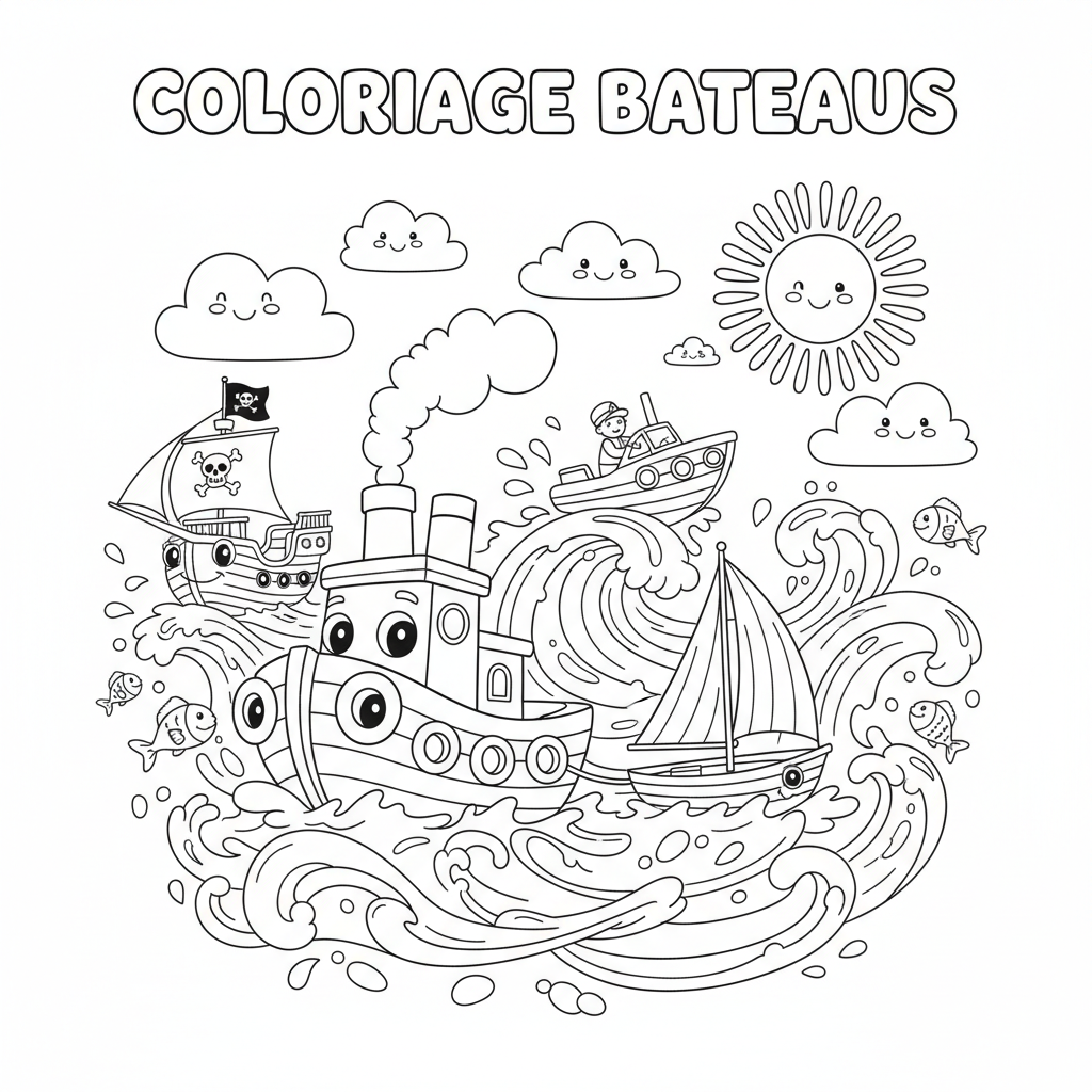 Coloriage coloriage bateaux 5