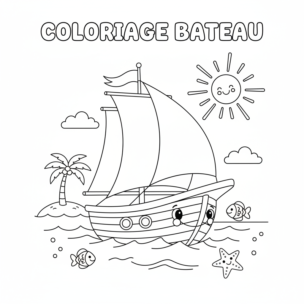 Coloriage coloriage bateaux à imprimer 3
