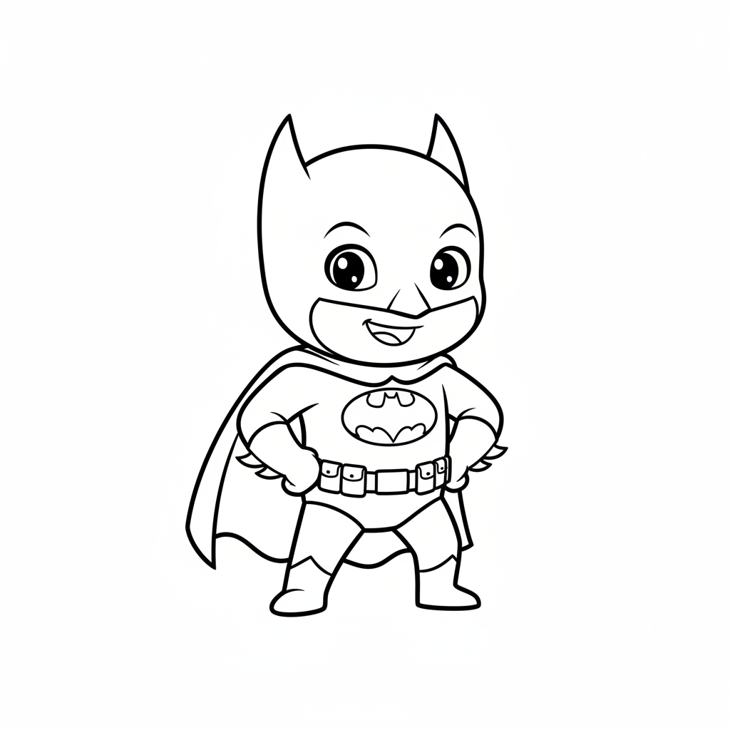 Coloriage Batman Facile Gratuit à Imprimer pour Enfants
