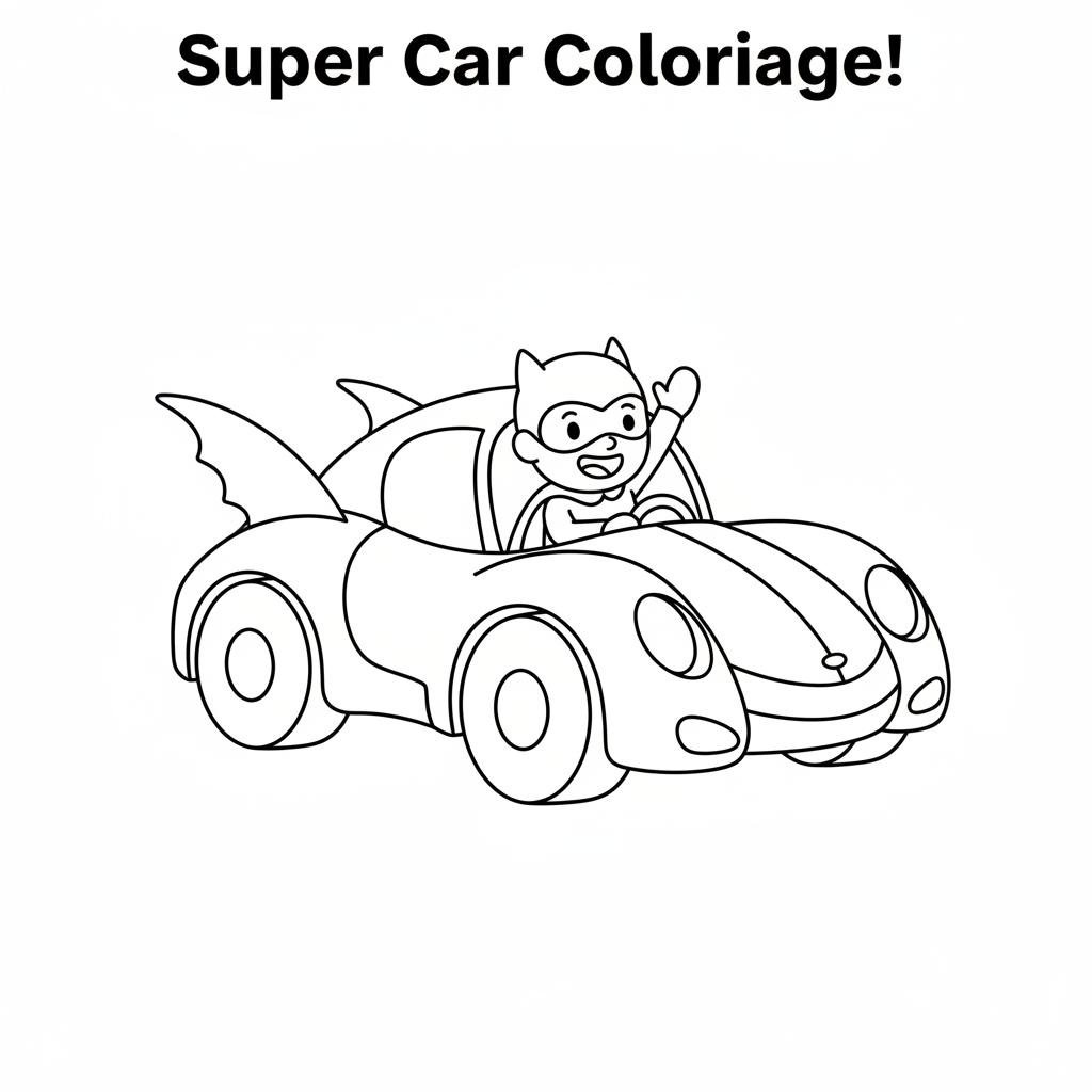 Coloriage Batmobile Gratuit à Imprimer pour Enfant