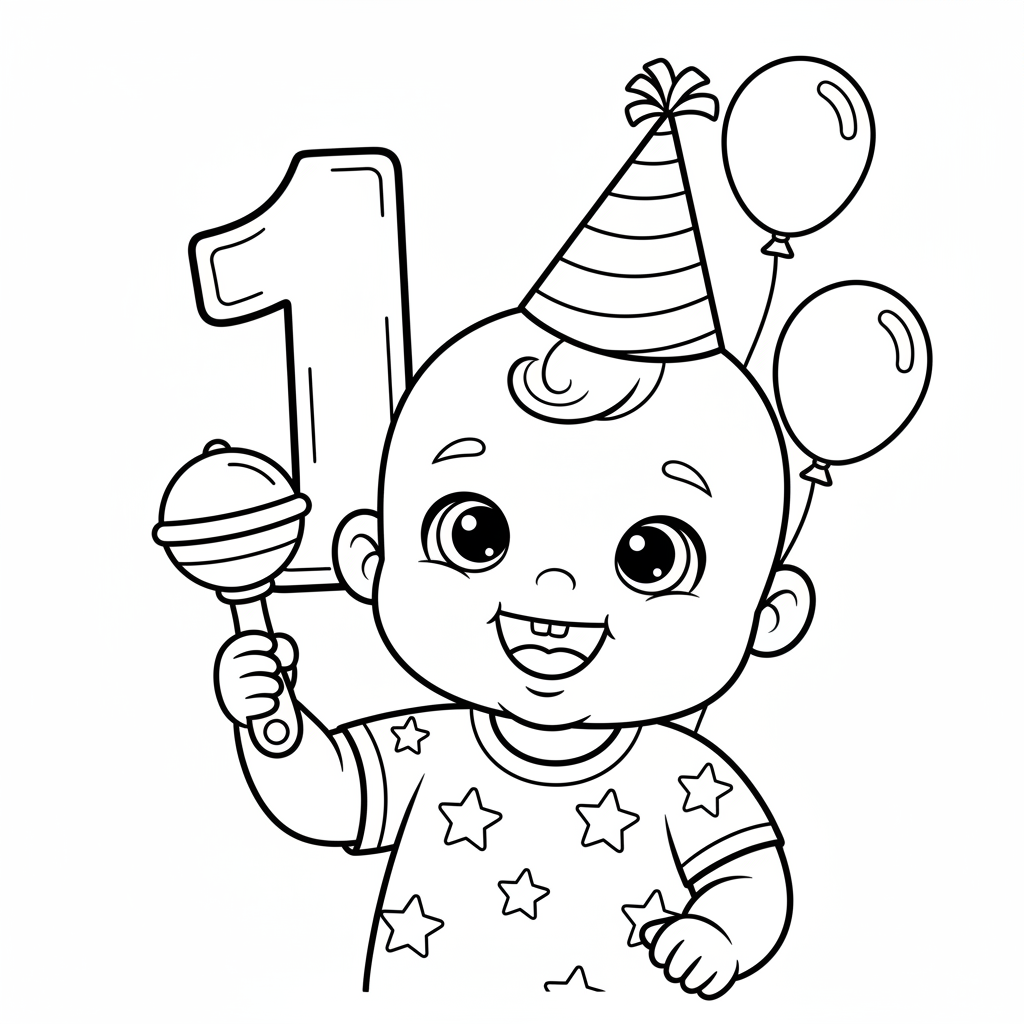 Coloriage coloriage bebe 1 an 4