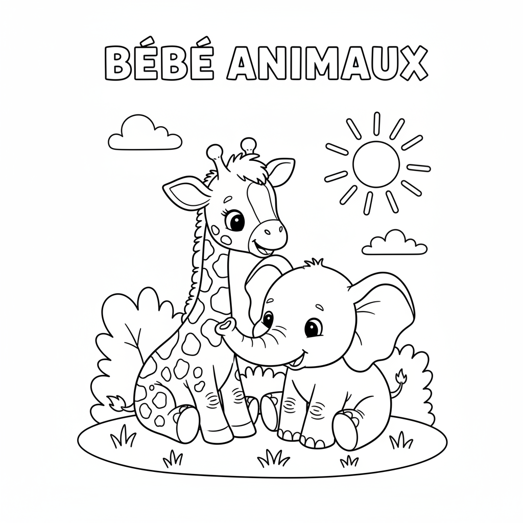 Coloriage coloriage bébé animaux 2