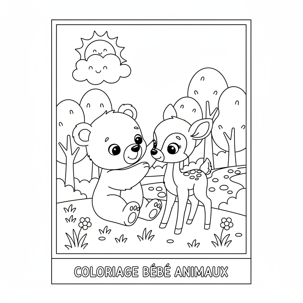 Coloriage coloriage bébé animaux 3