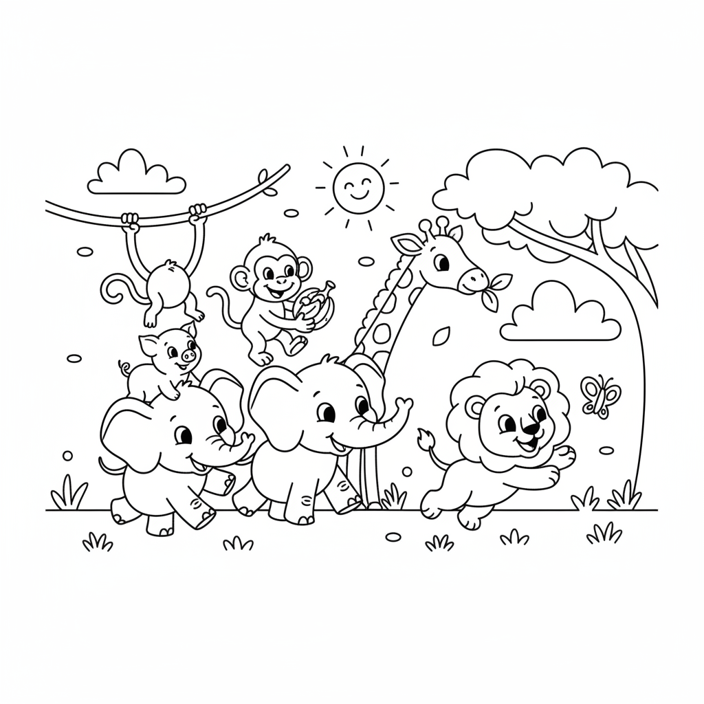 Coloriage coloriage bebe animaux 5