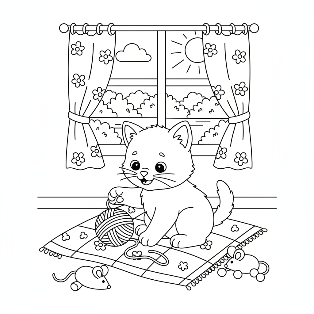 Coloriage coloriage bebe chat 2