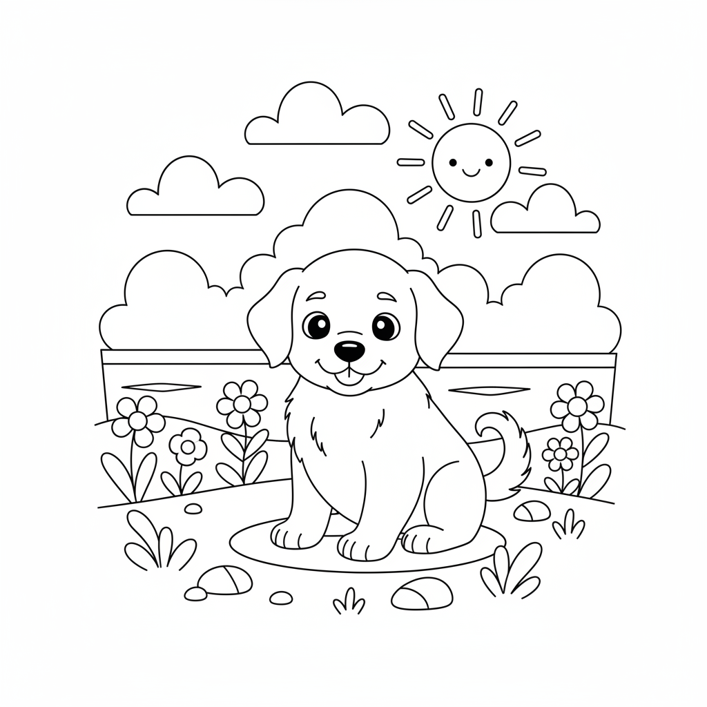 Coloriage coloriage bebe chien 3