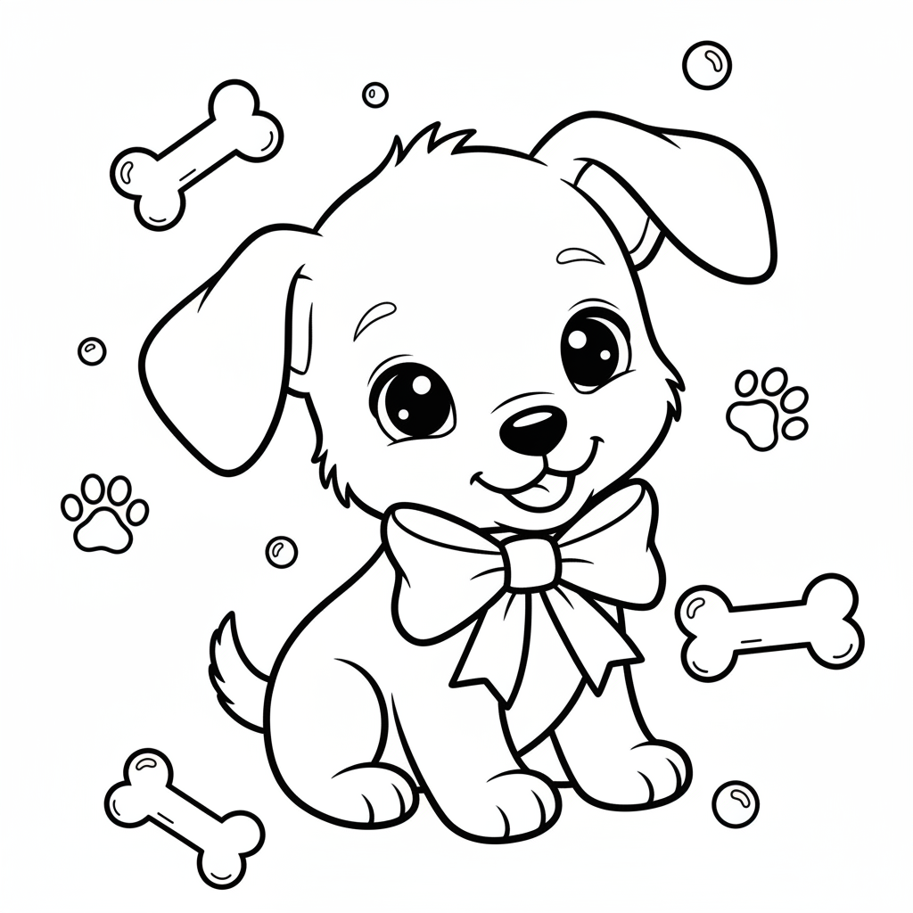 Coloriage coloriage bebe chien 4