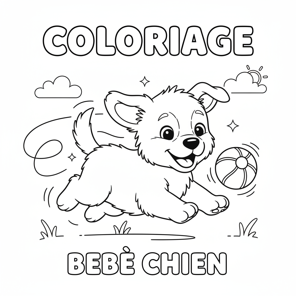 Coloriage coloriage bebe chien 5