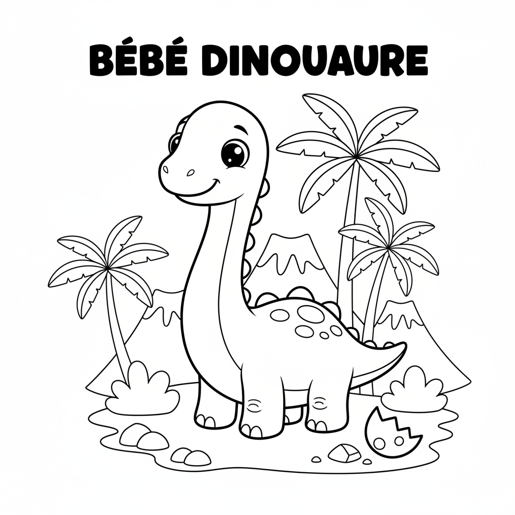 Coloriage coloriage bebe dinosaure 2