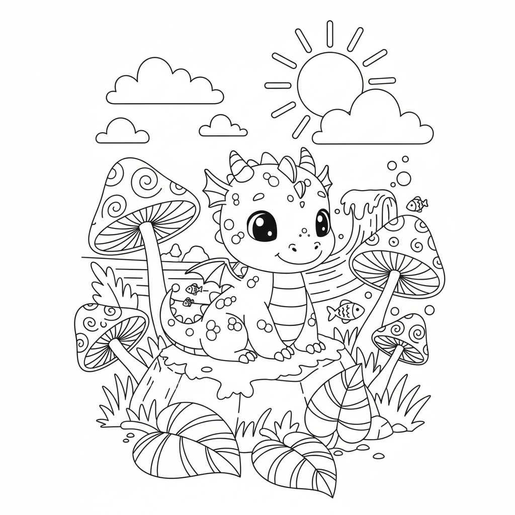 Coloriage coloriage bebe dragon 3