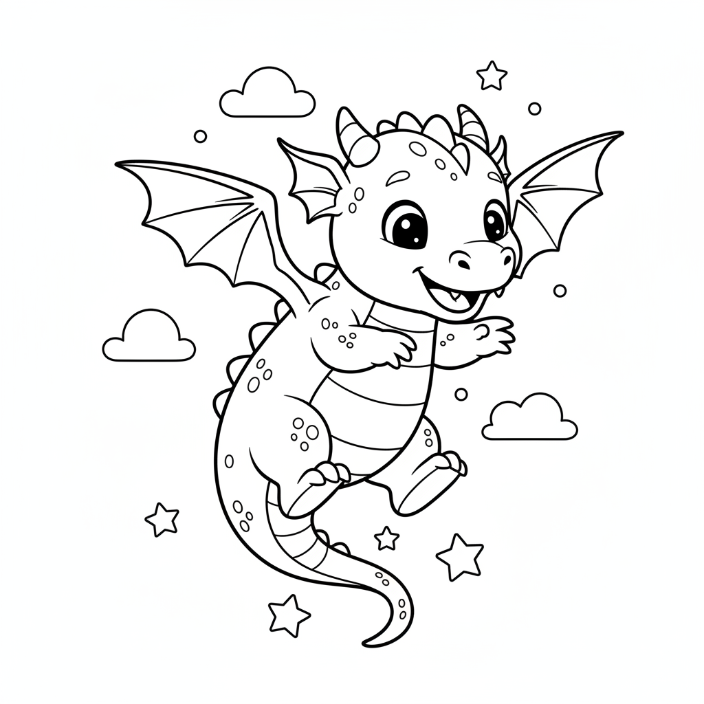 Coloriage coloriage bebe dragon 5