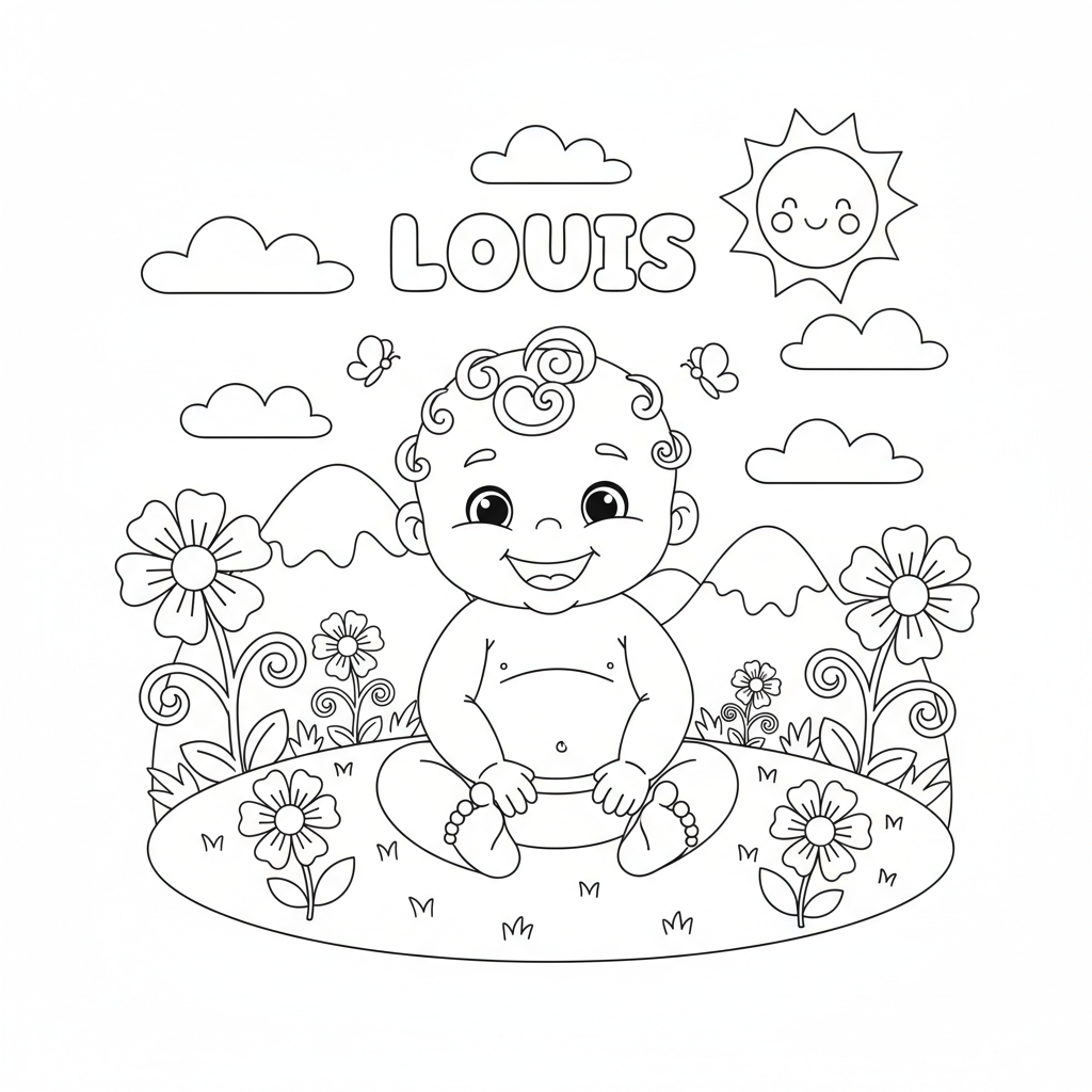 Coloriage coloriage bebe louis 3