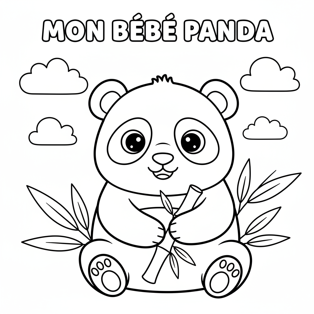 Coloriage coloriage bébé panda 1