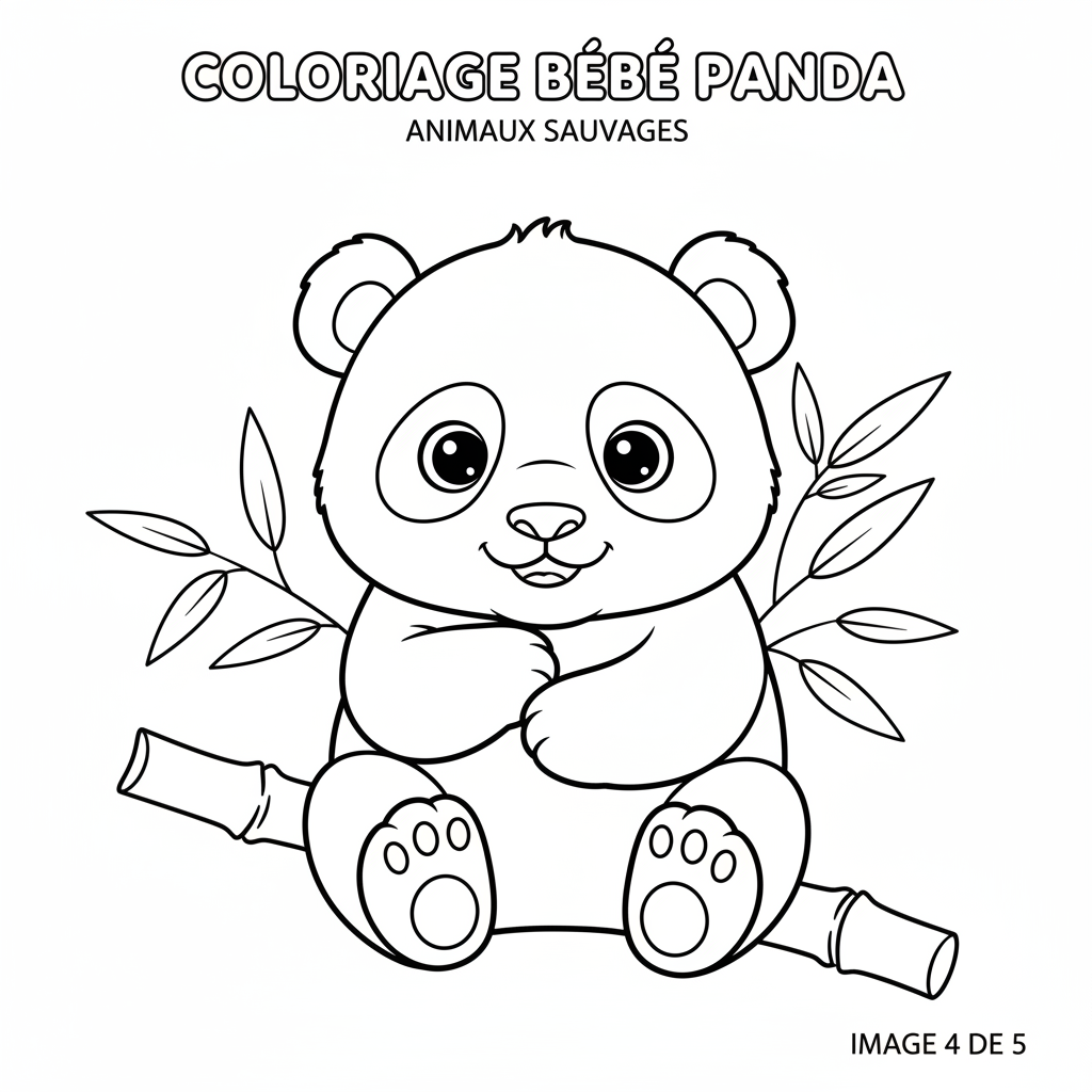 Coloriage coloriage bébé panda 4