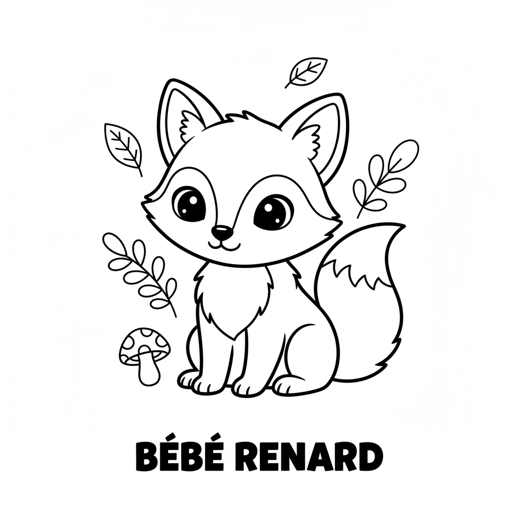Coloriage Coloriage Bébé Renard Gratuit à Imprimer