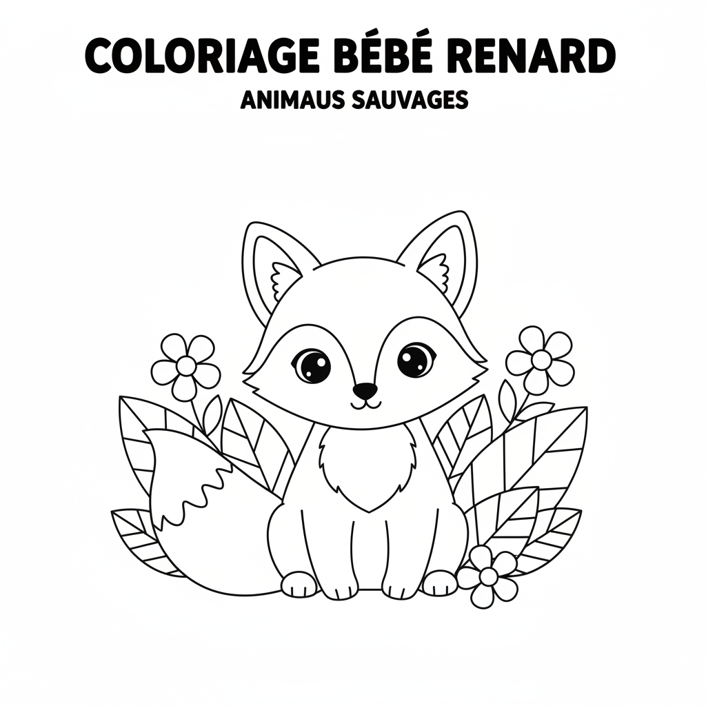 Coloriage Bebe Renard Gratuit à Imprimer
