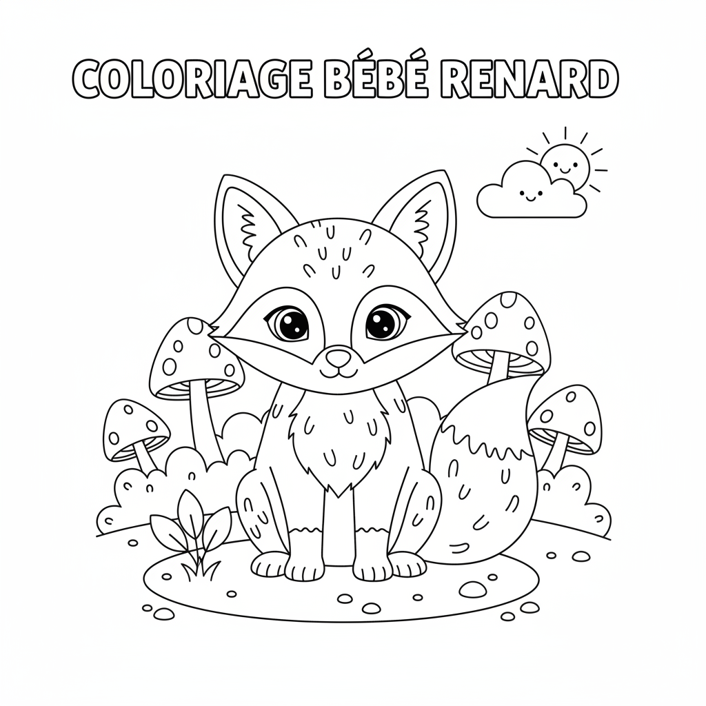 Coloriage coloriage bebe renard 2