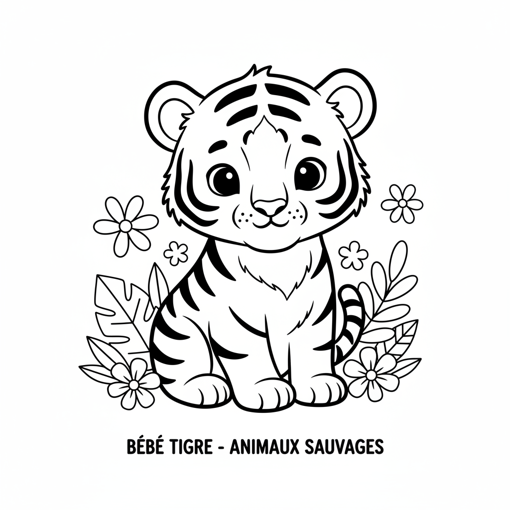 Coloriage Bebe Tigre Gratuit à Imprimer