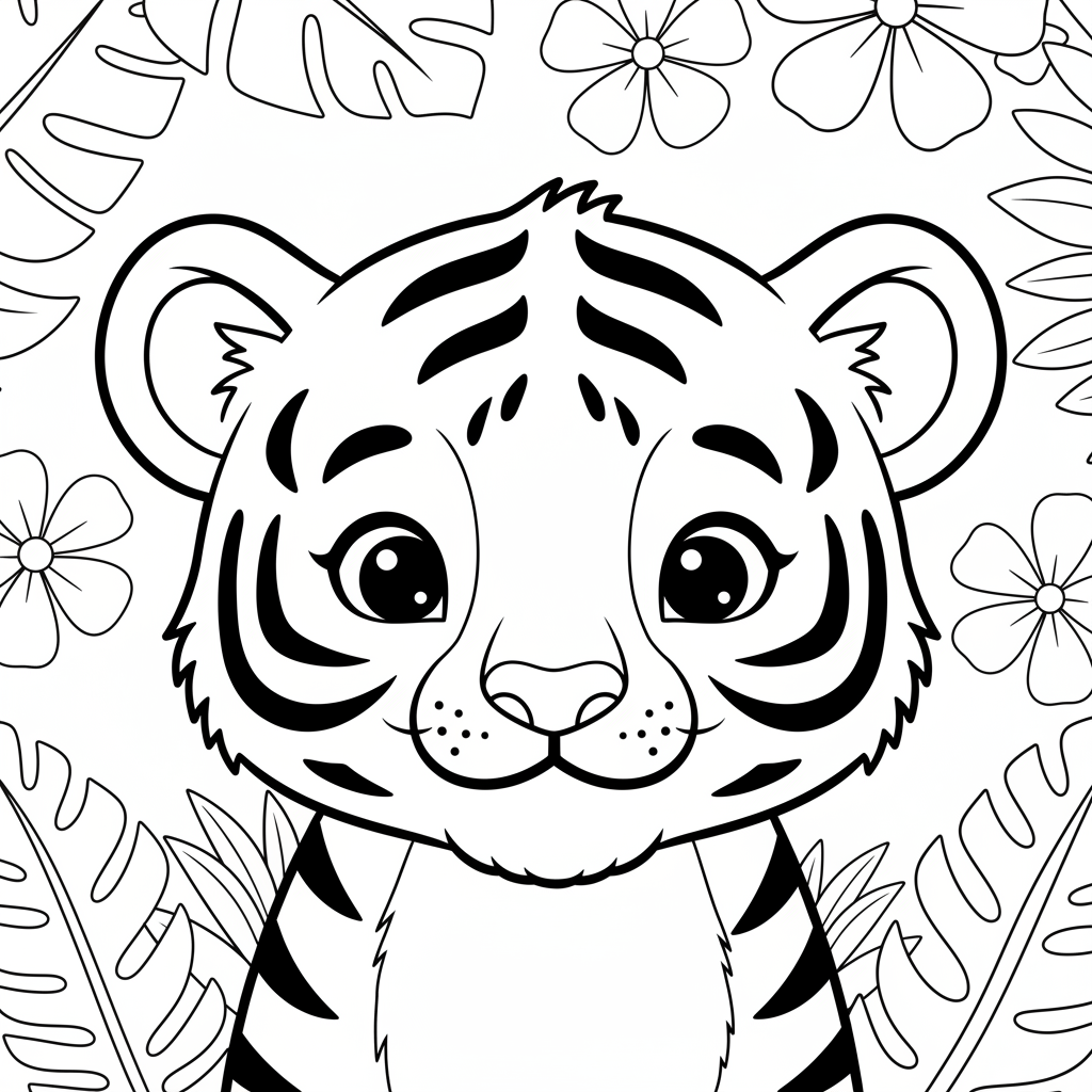 Coloriage coloriage bebe tigre 4