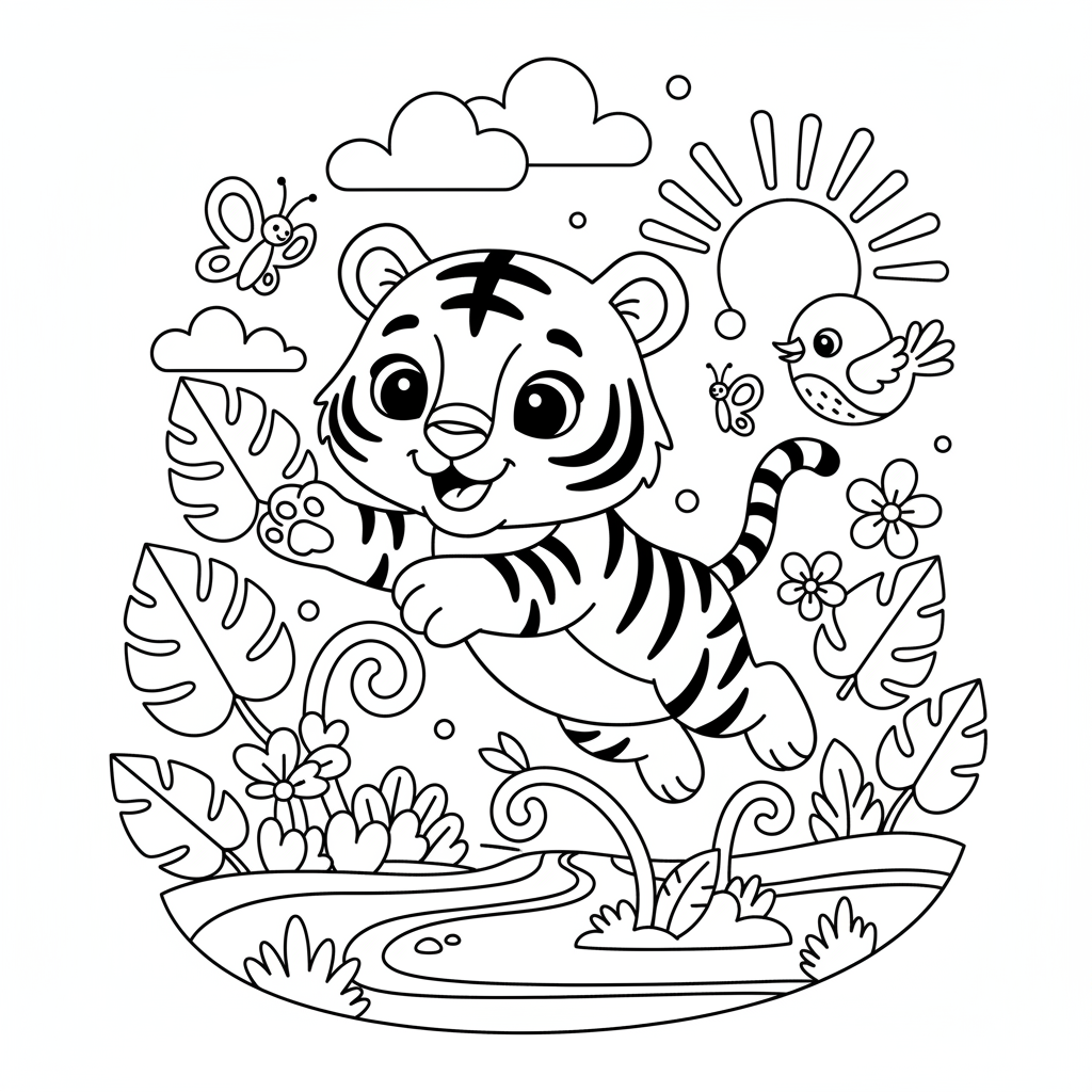 Coloriage coloriage bebe tigre 5