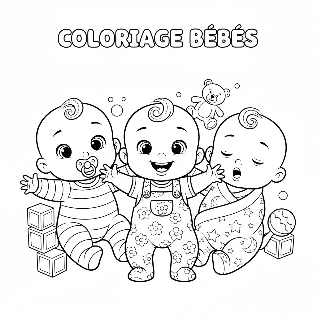 Coloriage coloriage bébés 4