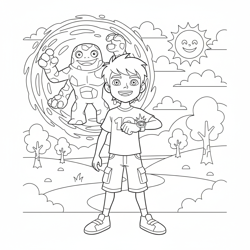 Coloriage coloriage ben ten 3