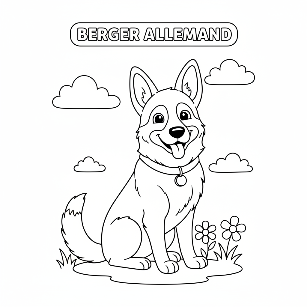 Coloriage coloriage berger allemand
