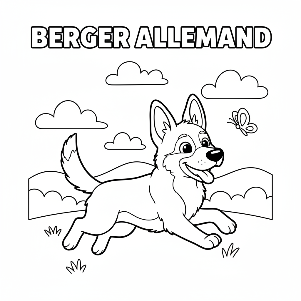 Coloriage coloriage berger allemand 5