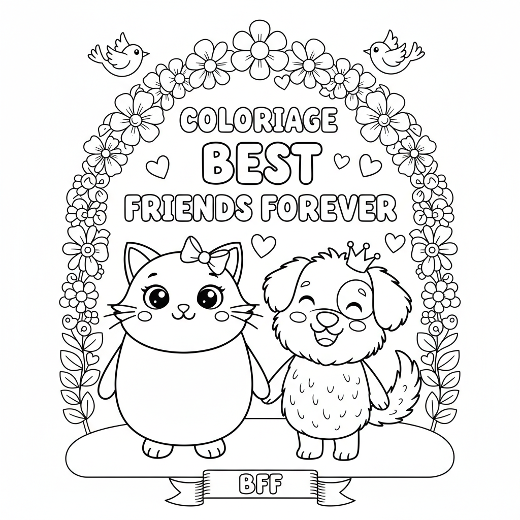 Coloriage Best Friends Forever à Imprimer Gratuitement