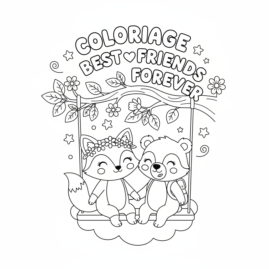 Coloriage coloriage best friends forever 2