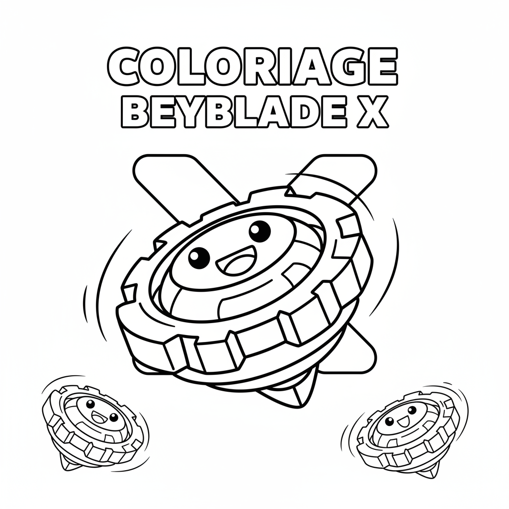 Coloriage Beyblade X Gratuit à Imprimer pour Enfants