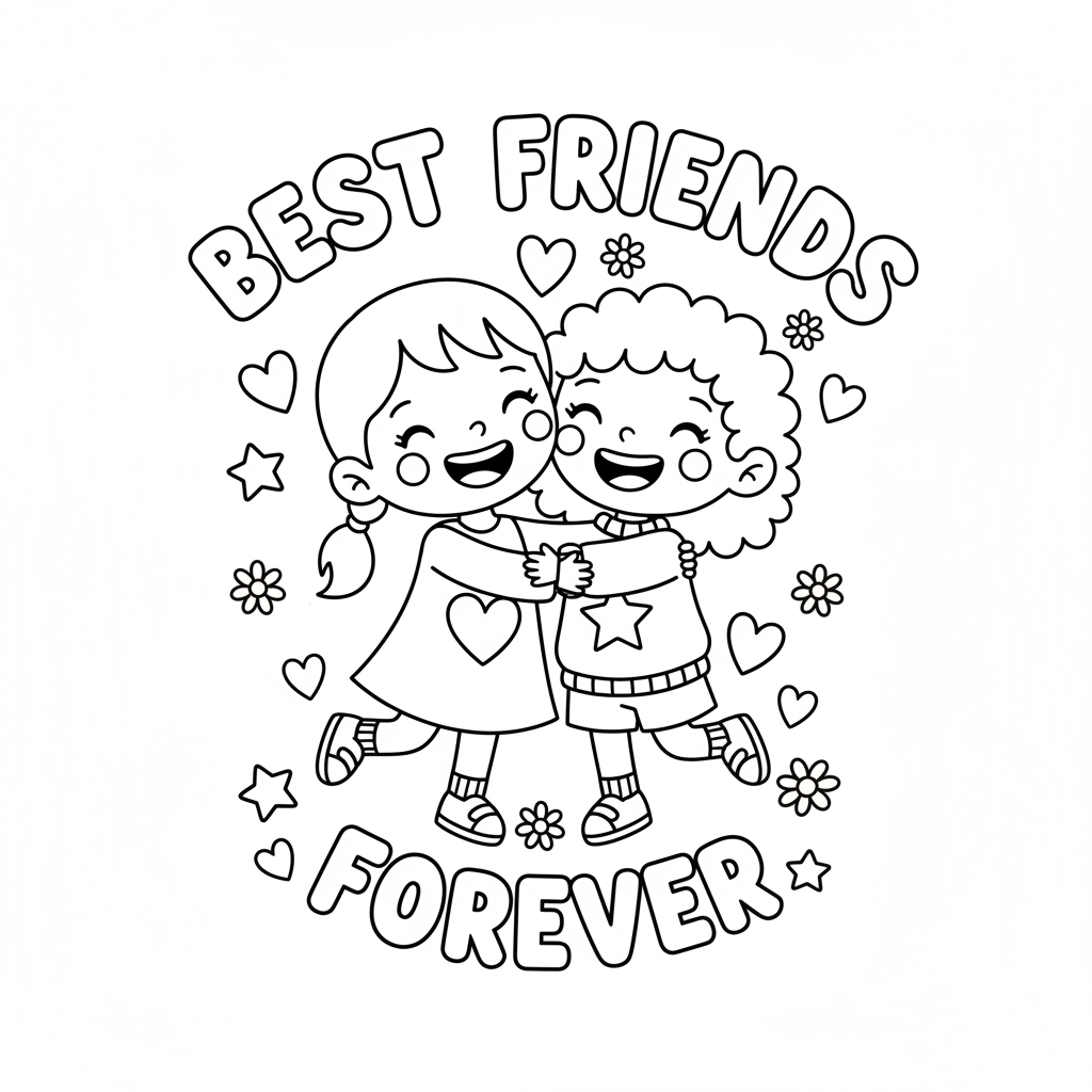 Coloriage coloriage bff à imprimer