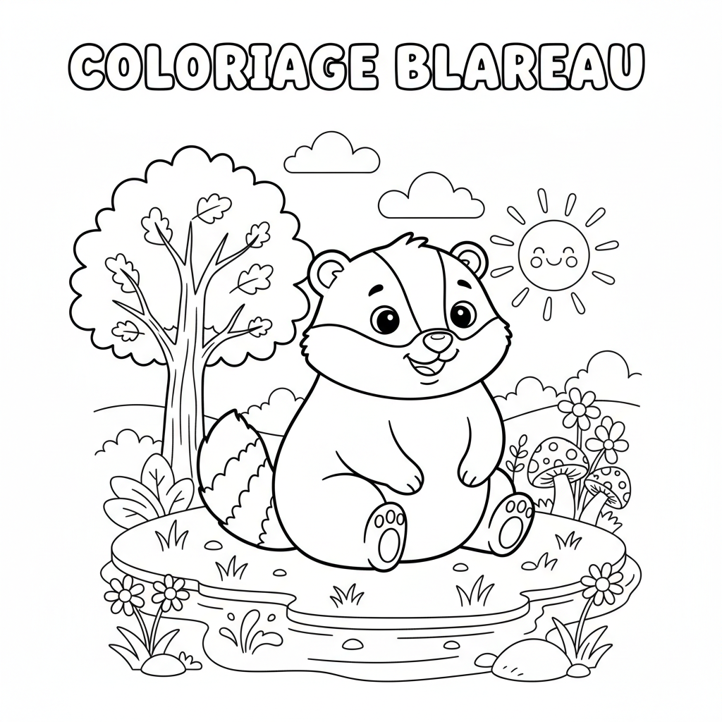 Coloriage coloriage blaireau 3