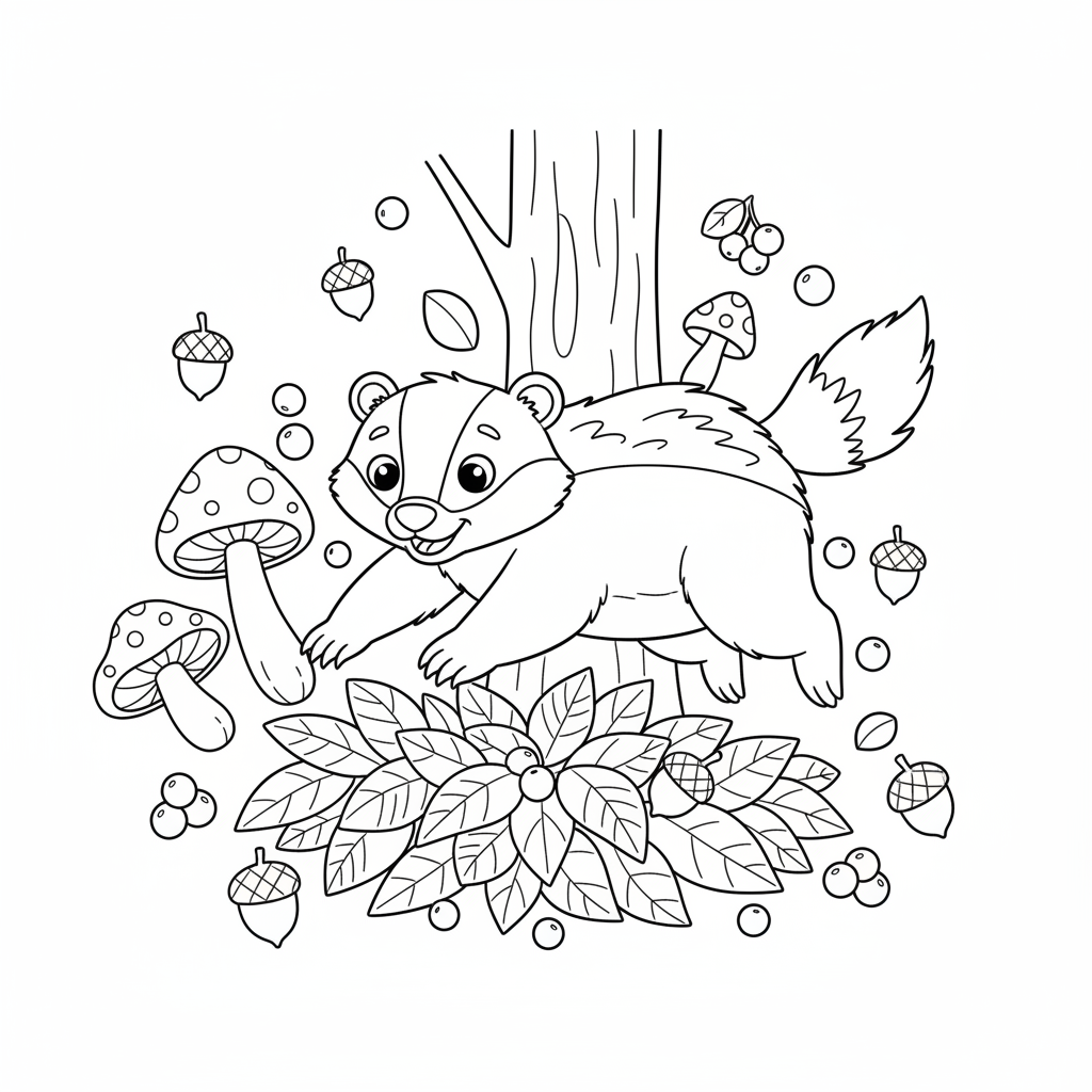 Coloriage coloriage blaireau 5