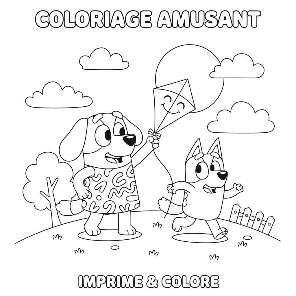 Coloriage coloriage bluey à imprimer 2