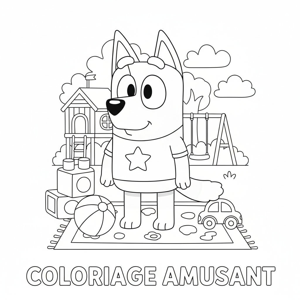 Coloriage coloriage bluey à imprimer gratuit 2