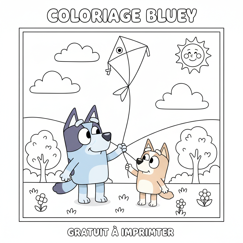 Coloriage coloriage bluey à imprimer gratuit 3