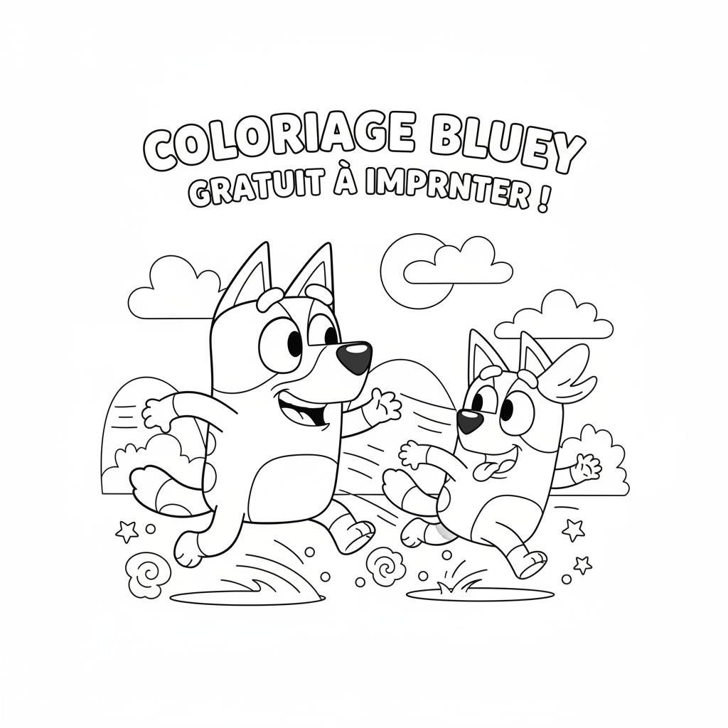 Coloriage coloriage bluey à imprimer gratuit 5