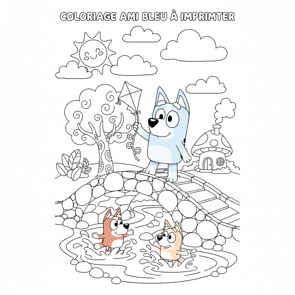 Coloriage coloriage bluey à imprimer pdf 2