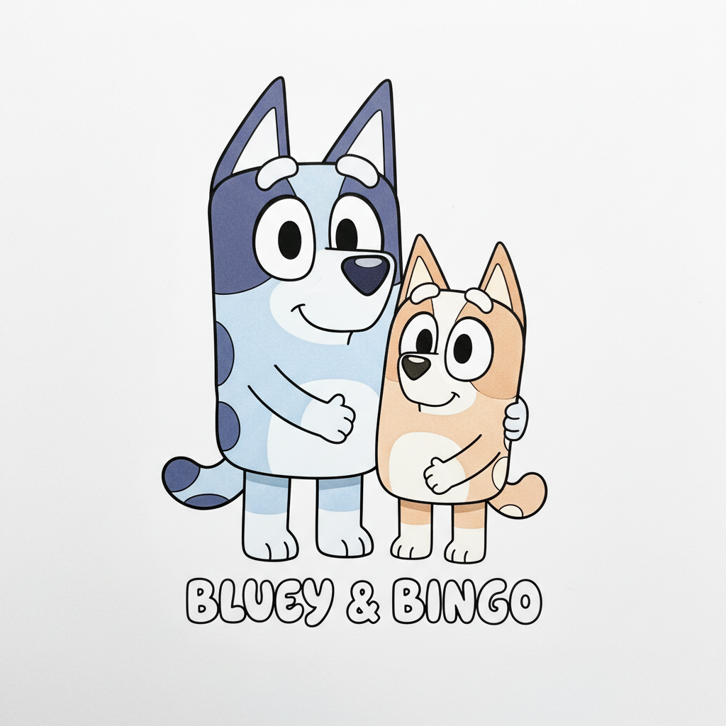 Coloriage coloriage bluey et bingo 4