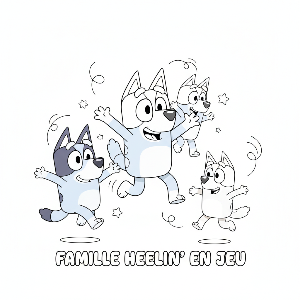 Coloriage coloriage bluey famille 5