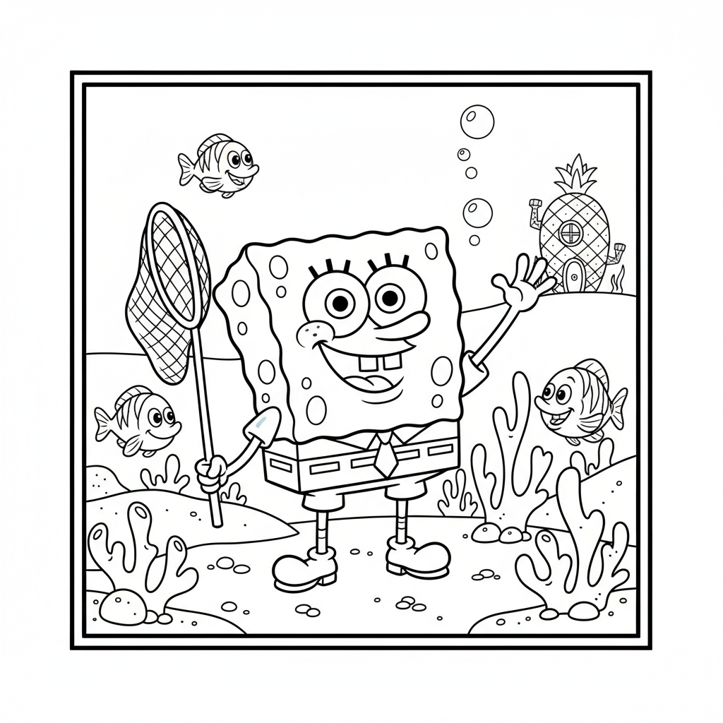 Coloriage coloriage bob l eponge 3