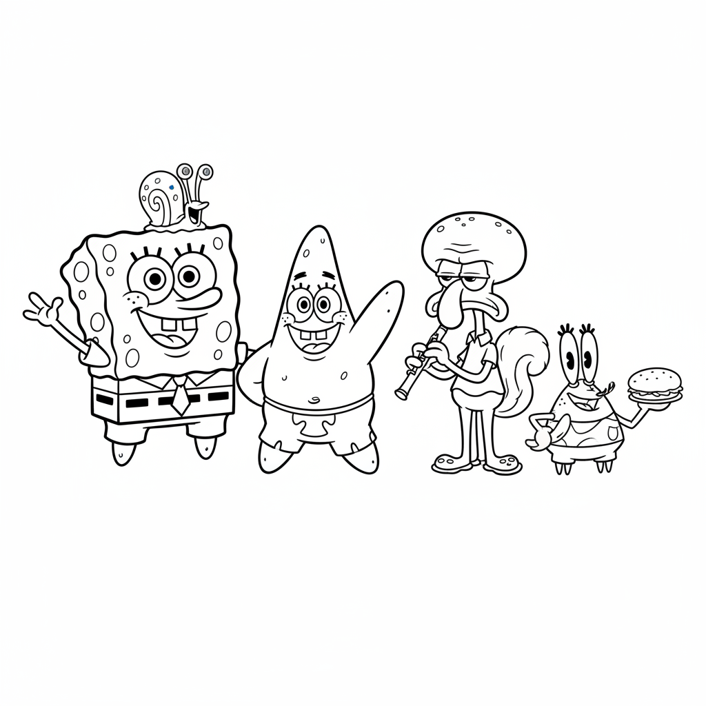 Coloriage coloriage bob l'éponge et ses amis 1