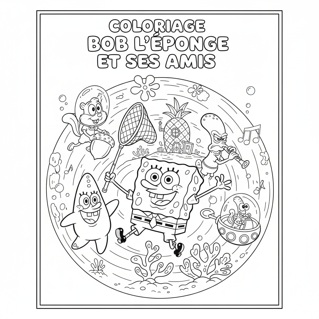 Coloriage coloriage bob l'éponge et ses amis 5