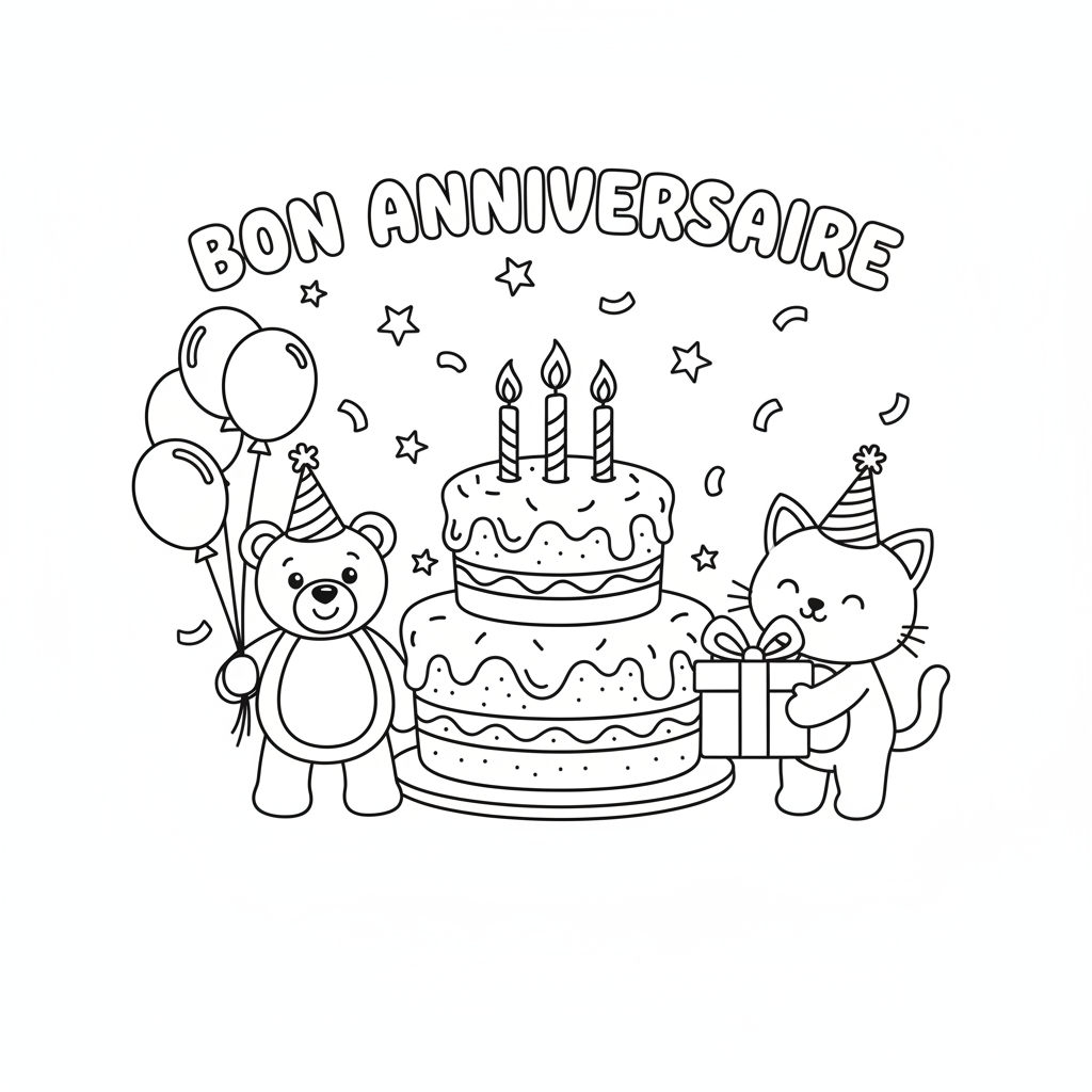 Coloriage Bon Anniversaire Gratuit à Imprimer