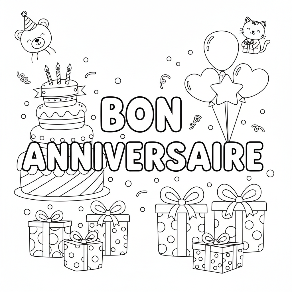 Coloriage coloriage bon anniversaire 2