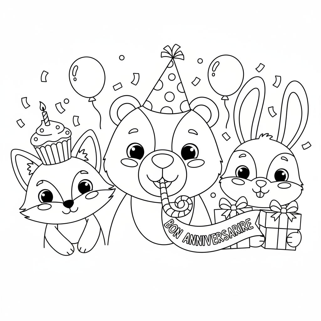 Coloriage coloriage bon anniversaire 4