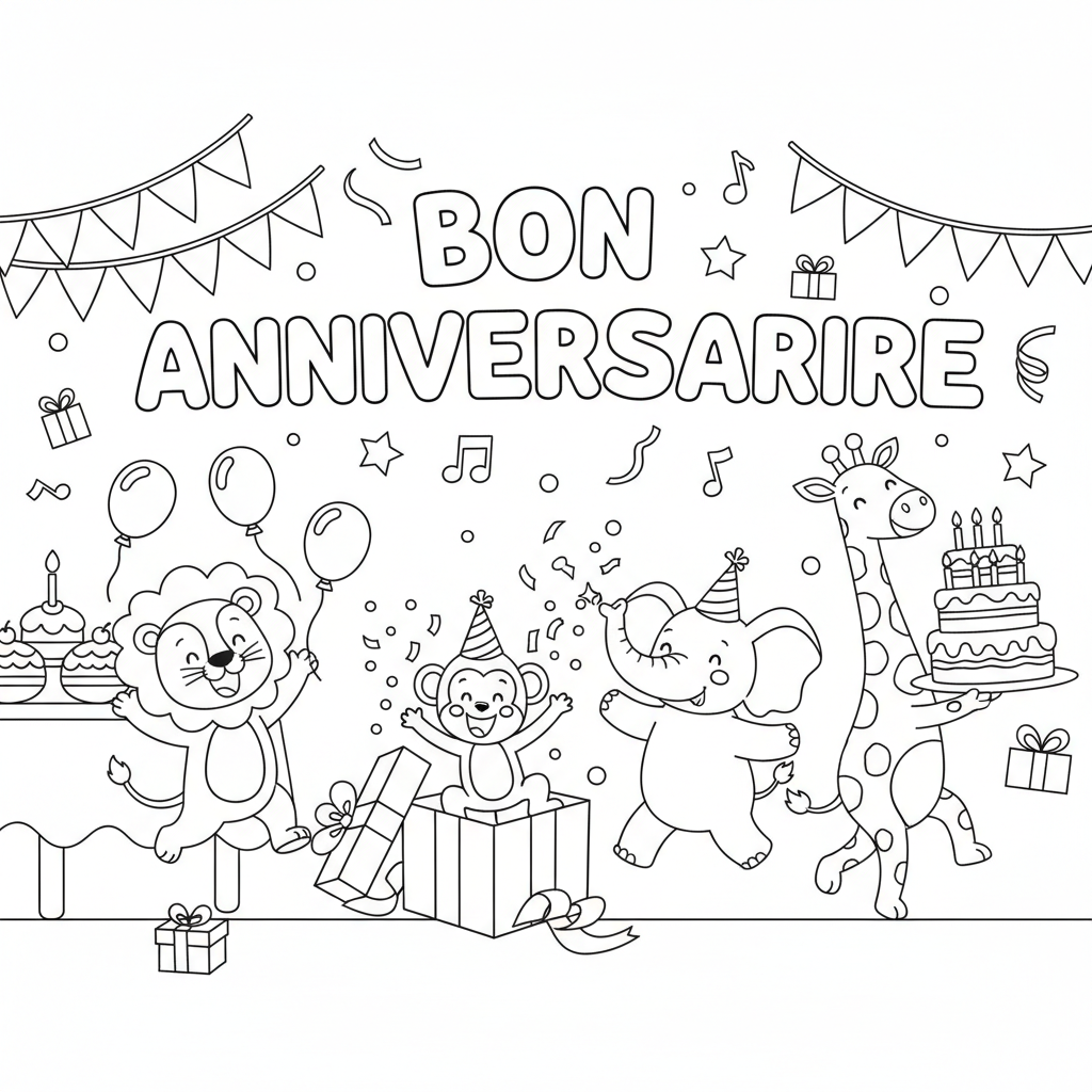 Coloriage coloriage bon anniversaire 5